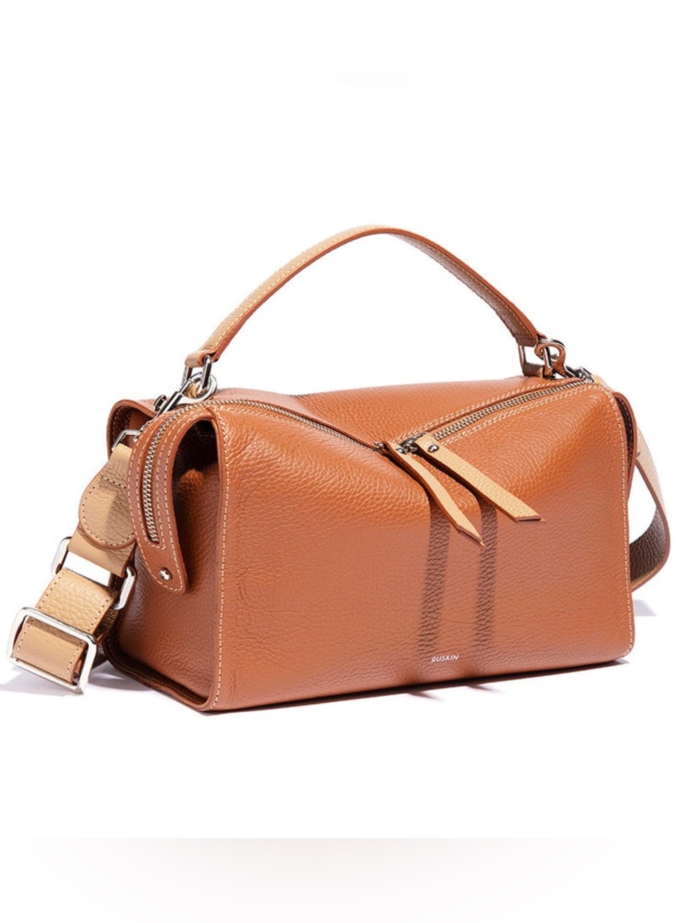 Ruskin Chester Bag Italian Leather Top Handle Crossbody Tan